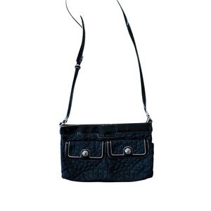 Vera Bradley Black Quilted W/Patent Leather trim Crossbody